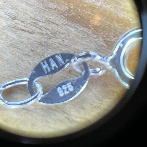 Sterling Silver Double Open Heart Pendant w/ Multicolor Sapphires & 18" Chain - Picture 9 of 9